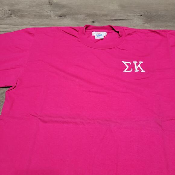 Sigma Kappa Sorority Shirt Adult Extra Large Pink College Embroidered 80 Vintage - Picture 3 of 10